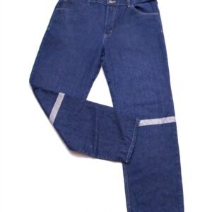 Jean rígido 14 oz con reflectivo gris